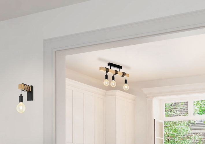 Wooden ceiling light TOWNSHEND 32915