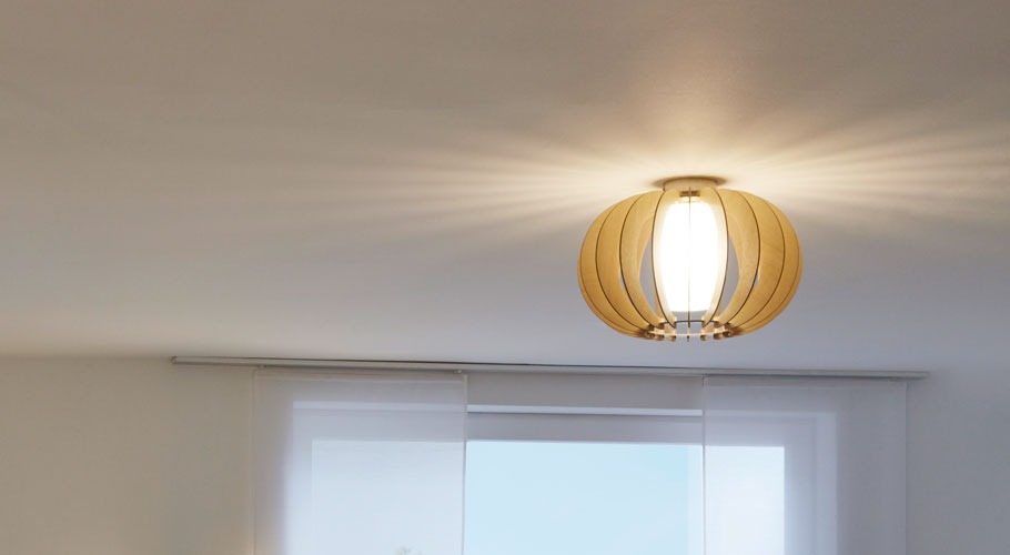 Wooden slats ceiling light STELLATO 1 95597