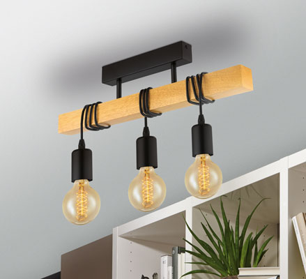 Wooden ceiling light TOWNSHEND 32915
