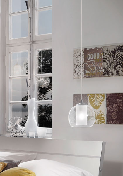 Glass pendants in the bedroom BOLSANO 92761