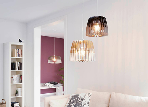 Wooden slats pendant light 32827